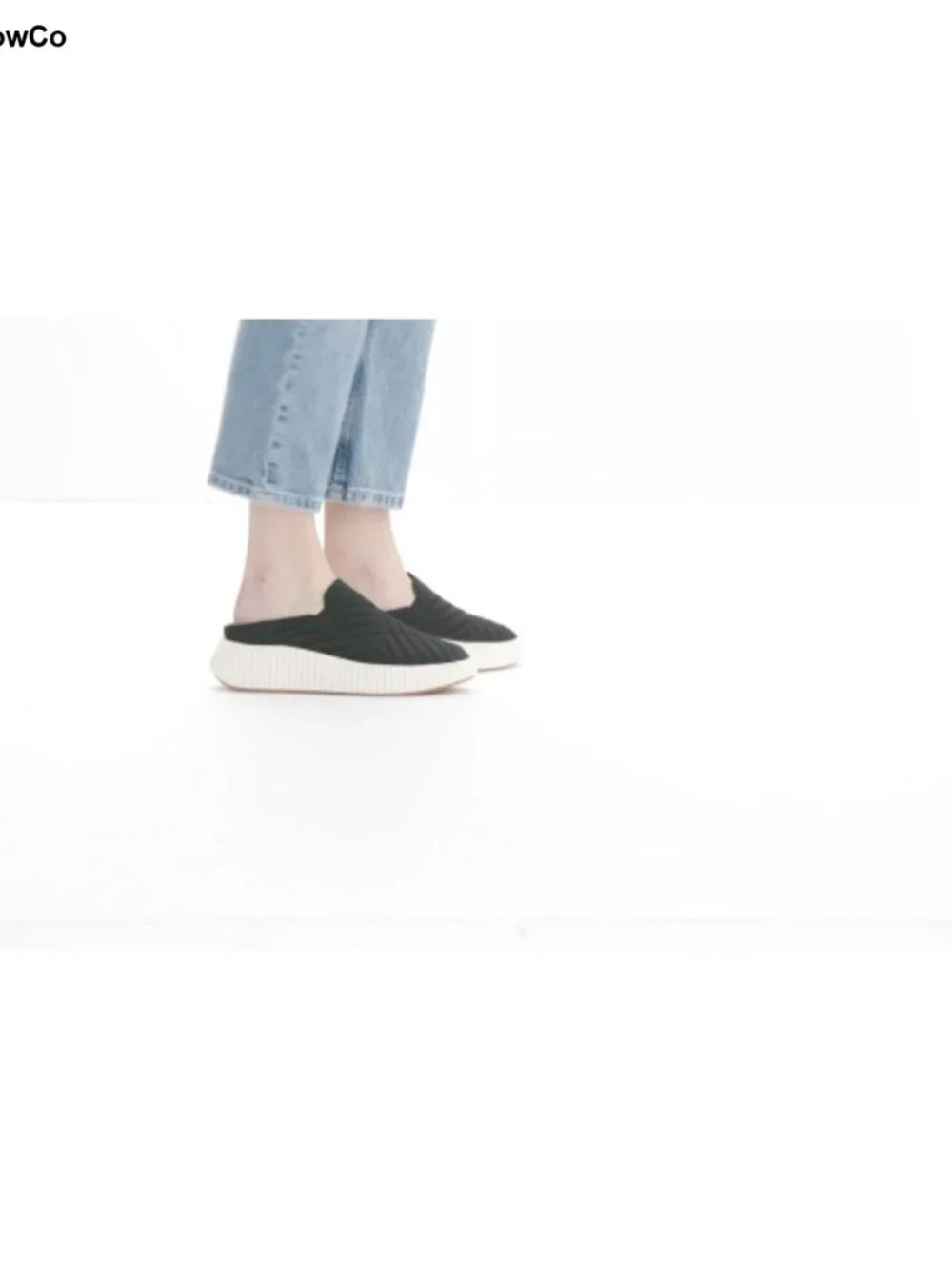 Platform Sneaker Mule Woven Knit Cushioned Insole Pull-On